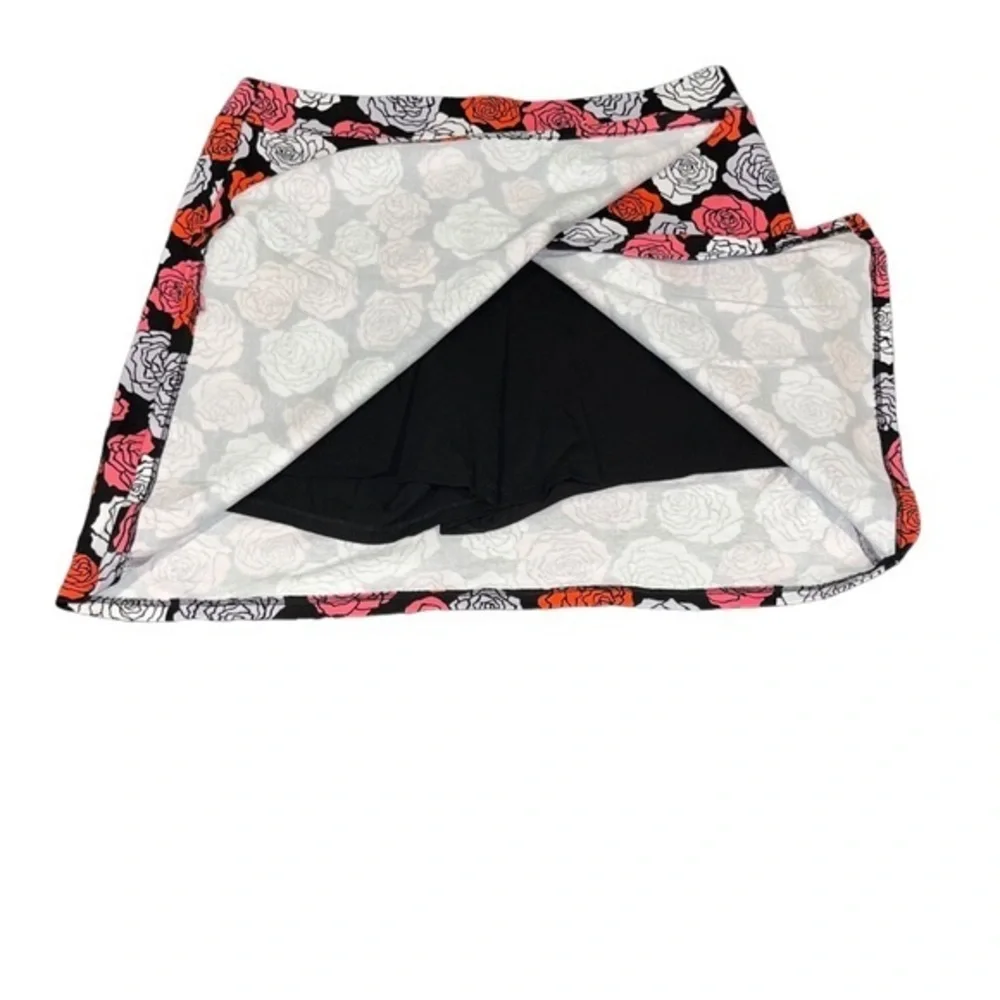 Jones New York Signature Rose Floral Skort Pink Orange Black‎ Womens Med #314